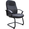 Boss Office Products Boss Reception Guest Chair with Arms - Fabric - Mid Back - Black B8309-BK